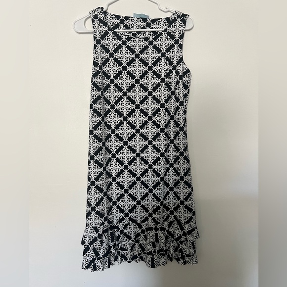 Anthony's Resort Wear Dress Size Small Sleeveless Black & White Print - Picture 1 of 6